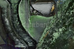 Kokas Ignác (1926-2009): Táj (Öreg sírkövek) 1970. Plextol, farost, jelzett, üvegezett keretben, 50×...