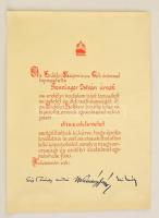 1943 az Erdélyi Szépmíves Céh díszes oklevele nyomtatott aláírásokkal