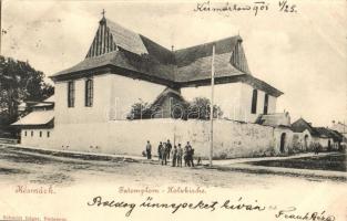 1901 Késmárk, Kezmarok; Fatemplom. Schmidt Edgar kiadása / Holzkirche / wooden church (ázott sarok / wet corner)