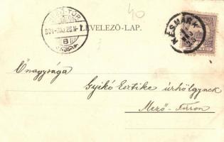 1901 Késmárk, Kezmarok; Fatemplom. Schmidt Edgar kiadása / Holzkirche / wooden church (ázott sarok /...