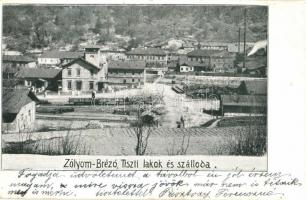 1901 Zólyombrézó, Podbrezová; Tiszti lakok és szálloda, iparvasút, vagonok / officers houses, hotel, industrial railway, wagons (r)