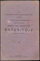 1896-1902 A gróf Károlyi Istvánné Csekonics Margit grófnő védnöksége s a páli Szt Vincéről nevezett irgalmas nővérek vezetése alatt álló nagykárolyi Margit leánynevelő intézet értesítője 5 egymás utáni év