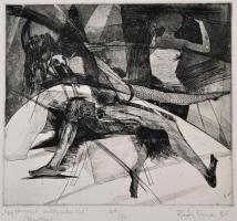 Poór Imre (1954-?): Egy táncosnő emlékirataiból, rézkarc, papír, jelzett, számozott (1/15), 20×22,5 cm