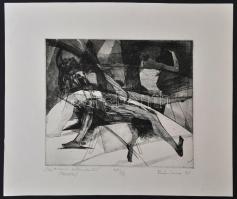 Poór Imre (1954-?): Egy táncosnő emlékirataiból, rézkarc, papír, jelzett, számozott (1/15), 20×22,5 ...