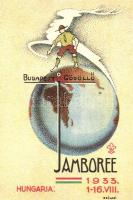 1933 Budapest-Gödöllő, Cserkész Jamboree. Kiadja a Magyar Cserkészszövetség / Hungarian scout jamboree art postcard s: Szilasi