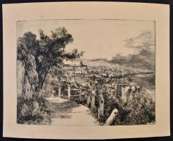 Olvashatatlan jelzéssel: Buda, rézkarc, papír, 29×39 cm