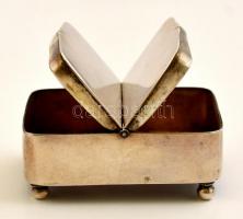 Antik ezüst (Ag) kétrészes úti fűszertartó, jelzett, K. F. mesterjeggyel (Karl Fröhlich, Kassa, 1858...