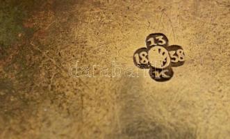 Antik ezüst (Ag) kétrészes úti fűszertartó, jelzett, K. F. mesterjeggyel (Karl Fröhlich, Kassa, 1858...