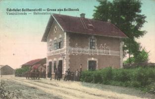 Szilberek, Ulmenau, Backi Brestovac; Bahnstation / Vasútállomás / railway station (fa)