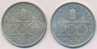 1994. 200Ft Ag "Deák" (2x) T:2