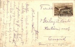 1939 Nagymágocs, Kert, templomtorony, photo (fa)