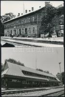 Villány, régi és új vasútállomás, 2 db későbbi előhívás, egyik sérült, 9×12 cm
