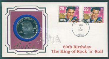 Marshall szigetek 1995. 5$ "Elvis Presley"  emlékérem érmés borítékon T:1