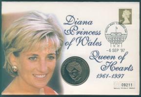 Nagy-Britannia 1997. "Lady Diana" Br  emlékérem érmés borítékon T:1
