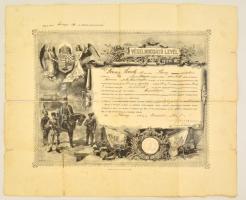 1910 Katonai végelbocsájtó levél a XVIII: gyalogezredtől