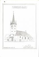 1936 Budapest XVII. Rákoshegy, Evangélikus templom terve, építész: Sándy Gyula, Műegyetemi tanár (EK)