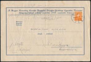 1934 Meghívó a Magyar Keresztény Szociális Vasutasok Orsz. Gazd. Egyesületének veszprémi székházának avatására