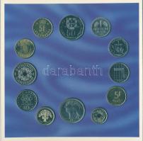 Európai Unió 1993. 12 tagállam 1-1 érméje díszes szettben T:1