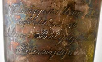 cca 1930 MÁV 50 éves a Kitérőgyártó üzem. Ezüstözött kupa. 20 cm