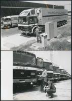 Rába teherautó, hátoldalon feliratozott sajtófotók, 4 db, 12,5×17 cm