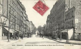 Paris, Avenue du Pere-Lachaise et Rue des Pyrénées / streets. TCV card