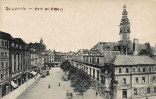 Swidnica, Schweidnitz; Markt mit Rathaus / square, town hall