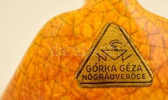 Gorka Géza (1895-1971): Sellő. Repesztett mázas kerámia, jelzett (Nográdverőce), h:17,5 cm, m:13 cm