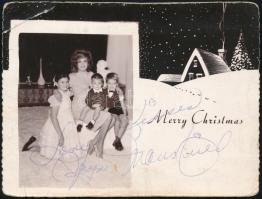 Jane Mansfeld (1933-1967) amerikai színésznő aláírt fotója / autograph signature of American actress 9x14 cm