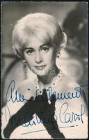 Martine Carol (1920-1967) francia színésznő, szexszimbólum által dedikált fotólap / Autograph signed photo