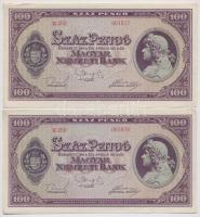 1945. 100P (5x) sorszámkövetők T:II