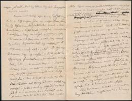 1870 Hegedűs Sándor (1847-1906) közgadász, miniszter, író saját kézzel írt szerelmes levele Jókay Jo...