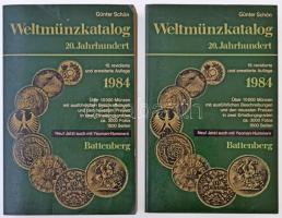 Günter Schön: Weltmünzkatalog 20. Jahrhundert. 15. Auflage. München, Battenberg, 1984. Két kötetben, használt állapotban.