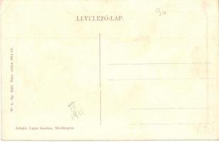 Mezőhegyes, Gidrán ménes a legelőn (XVII. sz. tanyai istálló). W. L. Bp. 5227. Auspitz Lajos kiadása...