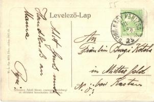 Barcs, Dráva part, MFTR gőzhajó, háttérben vasútállomás vagonokkal. W. L. Bp. 5018. Schwarcz Adolf k...