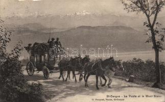 Saint-Cergue, La Poste et le Mont-Blanc / post carriage (b)