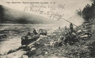 Irkutsk, Buryat fishermen on the riverside