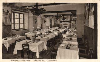 Torino, Turin; Albergo, Ristorante Taverna Dantesca, Salon del Boccaccio / hotel and restaurant interior