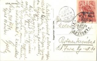 Léva, Levice; várrom / castle ruins. "1938 Léva visszatért" So. Stpl