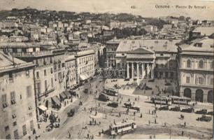 Genova, Genoa; Piazza de Ferrari, Il Secolo XIX / square, trams, automobiles