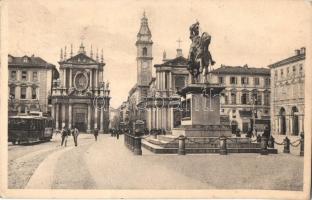 Torino, Turin; Piazza S. Carlo / square, tram