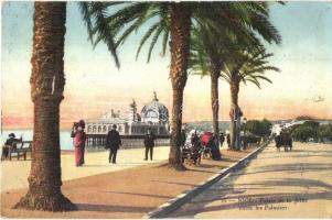 Nice, Palais de la Jetée entre les Palmiers / palace promenade with palm trees
