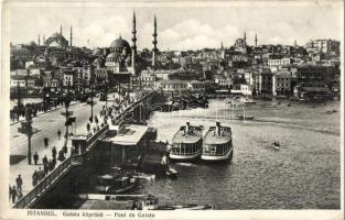 Constantinople, Istanbul; Galata köprüsü / pont / bridge, ships