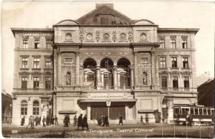 Temesvár, Timisoara; Színház, villamos / Teatrul comunal / theatre with tram