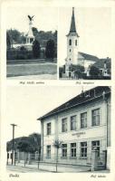 Deáki, Diakovce; Református templom, iskola és hősök szobra / Calvinist church, school and heroes monument