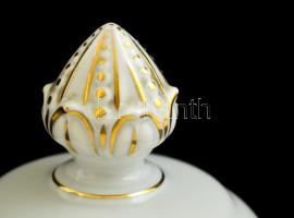 Herendi virág mintás fedeles váza, kézzel festett, jelzett, hibátlan,  "KISZ I. Kongresszusa ti...