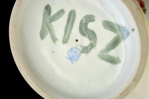 Herendi virág mintás fedeles váza, kézzel festett, jelzett, hibátlan,  "KISZ I. Kongresszusa ti...