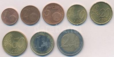 Németország 2002G 1c-2E (8xklf) forgalmi sor T:2 Germany 2002G 1 Cent - 2 EURO (8xdiff) coin set C:XF