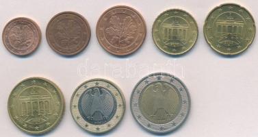 Németország 2002G 1c-2E (8xklf) forgalmi sor T:2
Germany 2002G 1 Cent - 2 EURO (8xdiff) coin set C:...