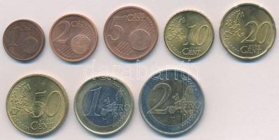 Németország 2002F 1c-2E (8xklf) forgalmi sor T:2 kis patina Germany 2002F 1 Cent - 2 EURO (8xdiff) coin set C:XF small patina
