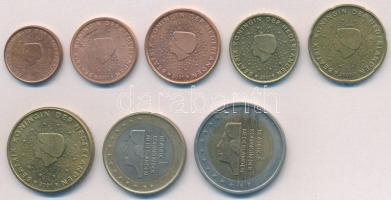 Hollandia 1999-2001. 1c-2E (8xklf) forgalmi sor T:2 
Netherlands 1999-2001. 1 Cent - 2 EURO (8xdiff...